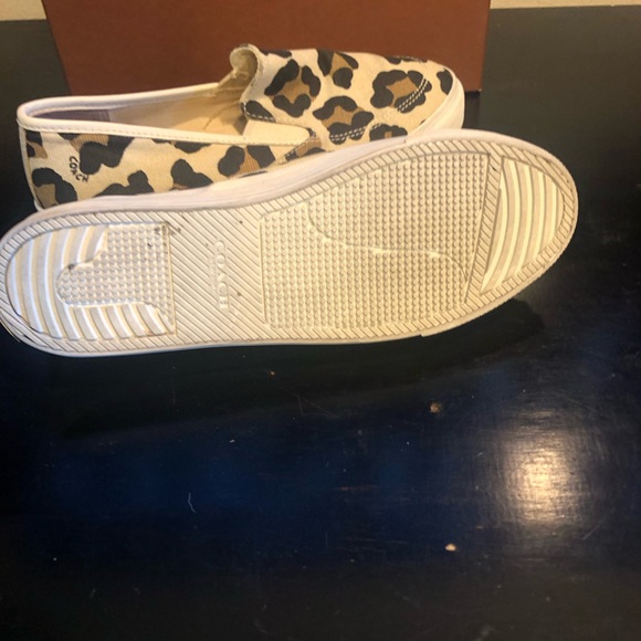 COACH SNEAKERS SLIP ON LEOPARD SIZE :7.5 PREOWNED - Picture 7 of 7